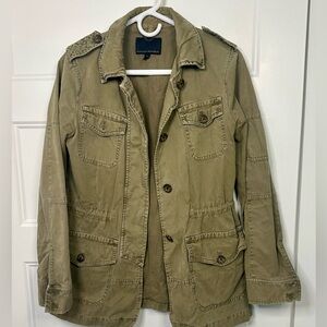 Women’s Banana Republic Utility Military Jacket Size XS Olive Green